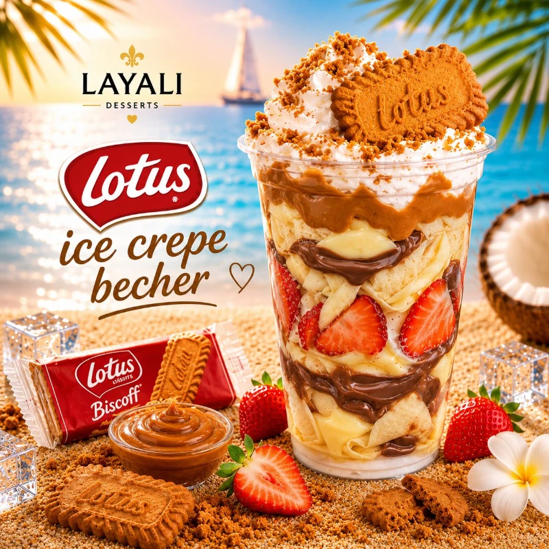 Lotus ice crepe becher