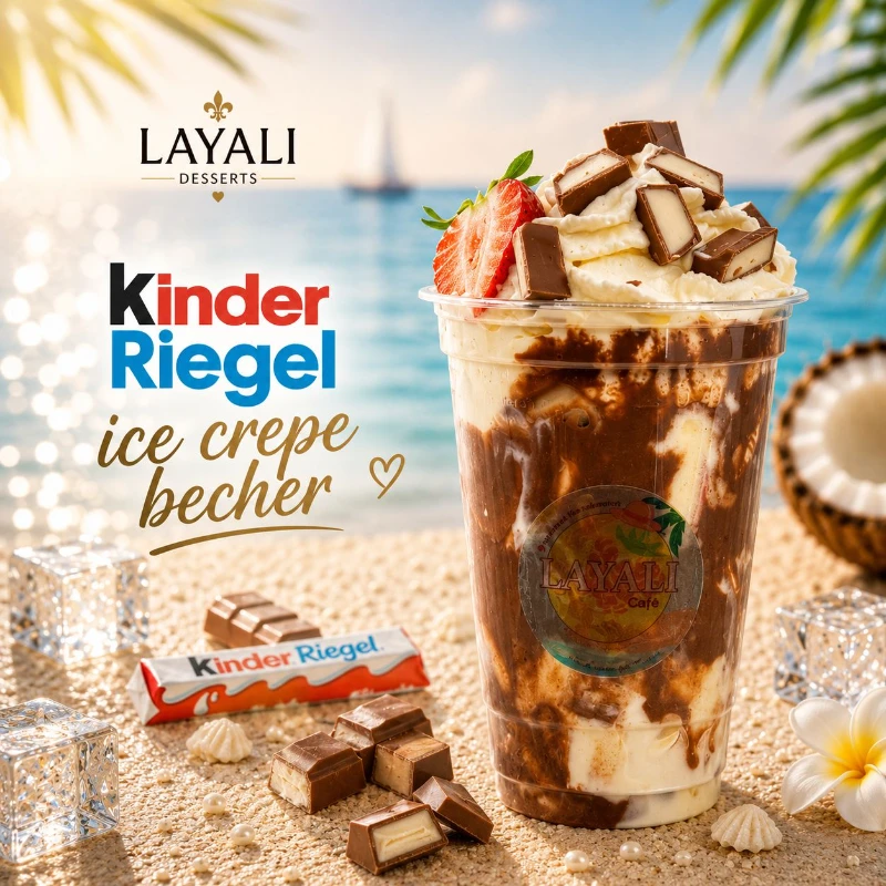 Kinder riegel ice crepe becher