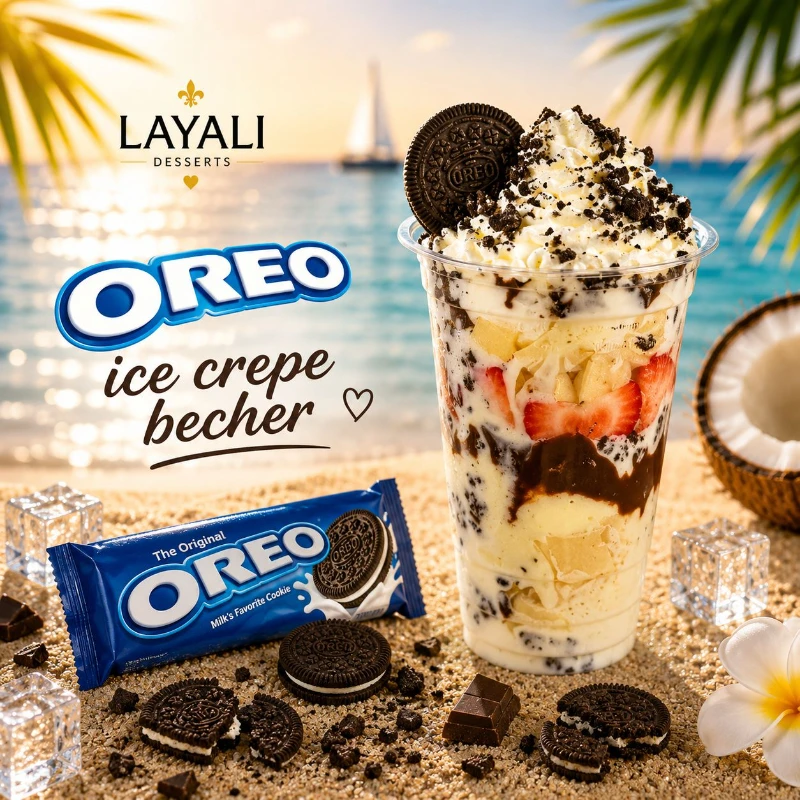 Oreo ice crepe becher