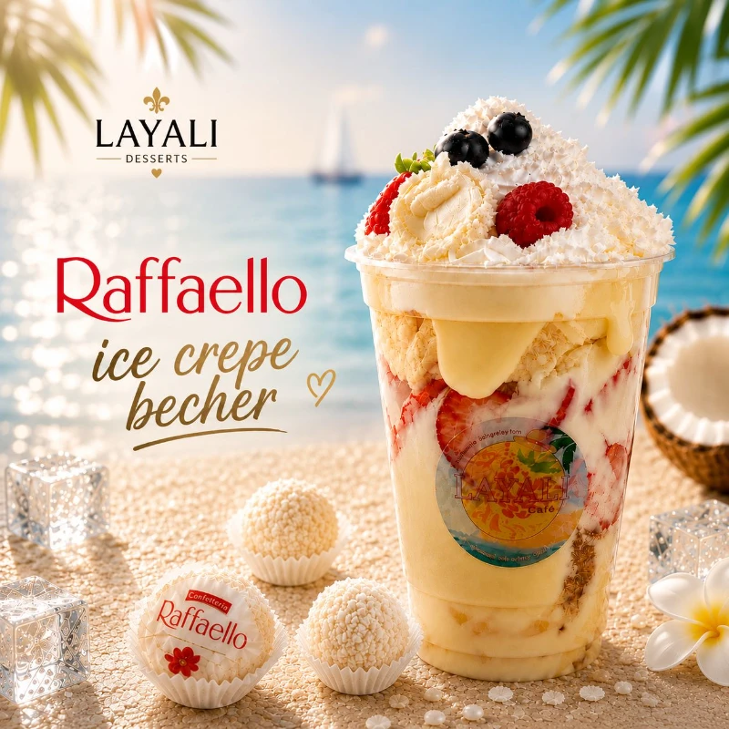 Raffaello ice crepe becher