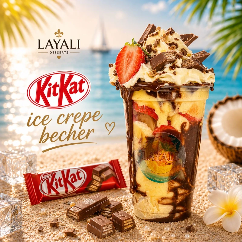 Kitkat ice crepe becher