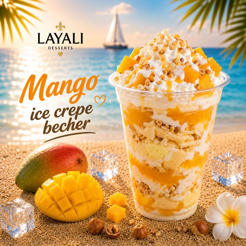 Mango ice crepe becher