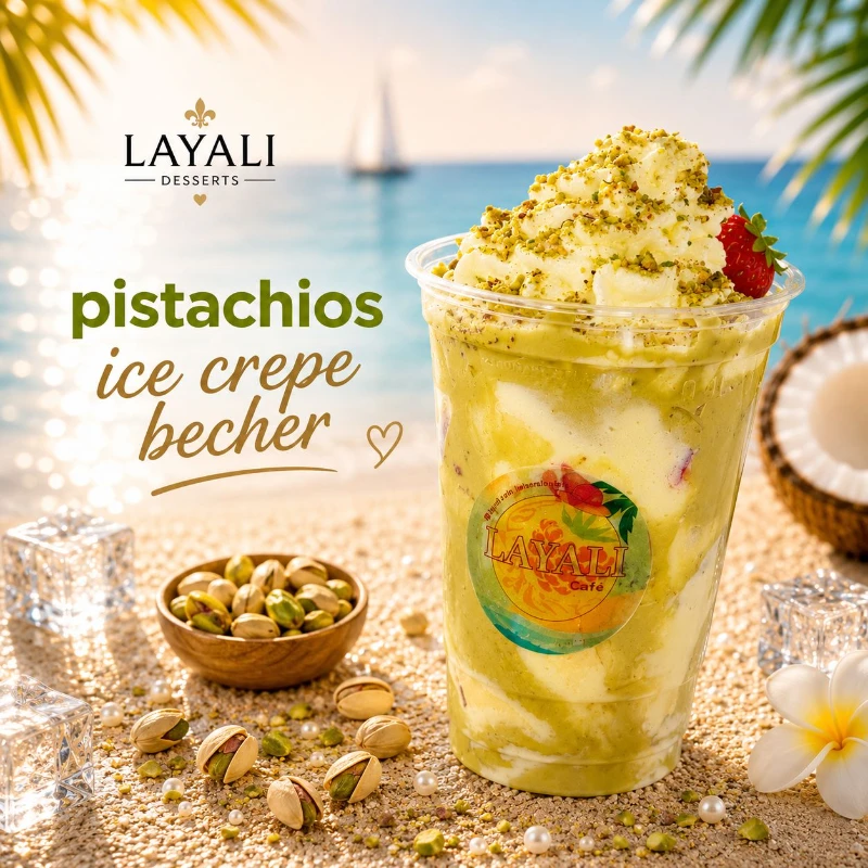 Pistazie ice crepe becher